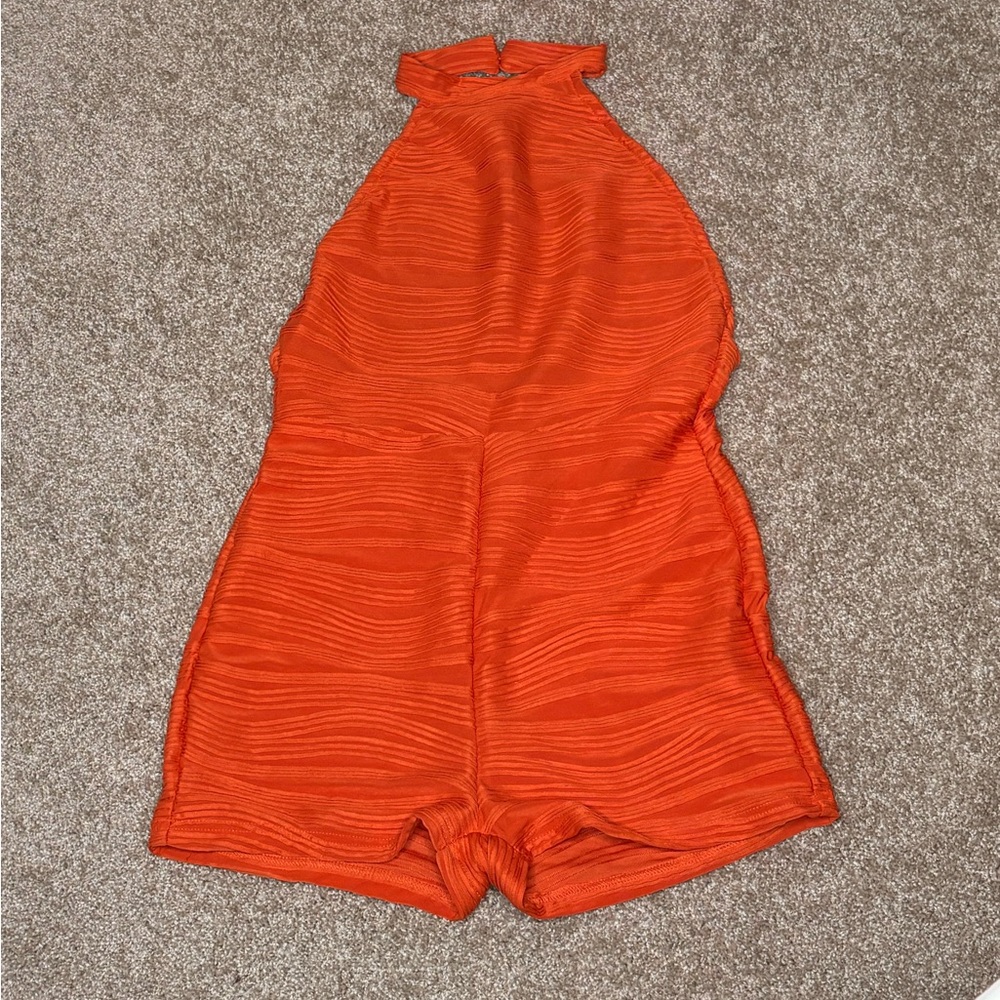 SHEIN Orange Halter Jumpsuit